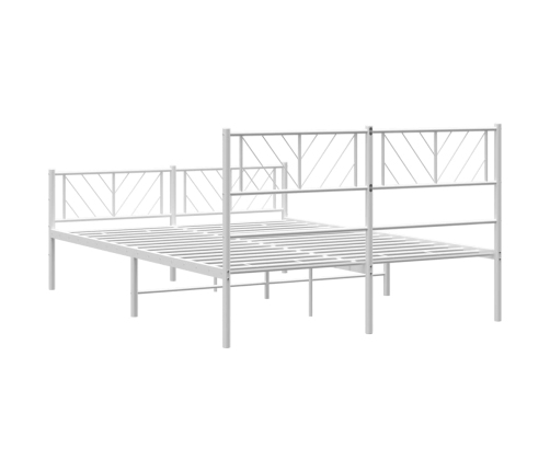 Estructura cama sin colchón con estribo metal blanco 135x190 cm