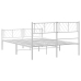Estructura cama sin colchón con estribo metal blanco 135x190 cm