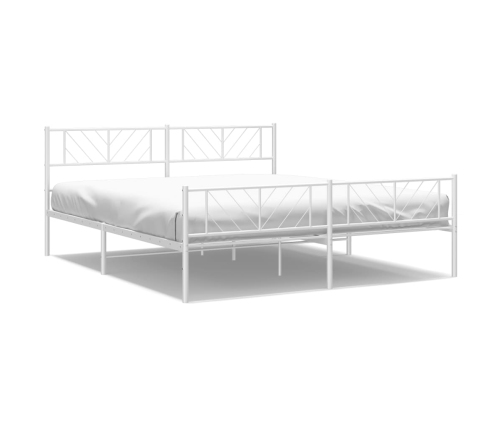 Estructura cama sin colchón con estribo metal blanco 183x213 cm