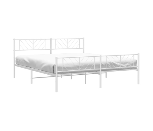 Estructura cama sin colchón con estribo metal blanco 183x213 cm