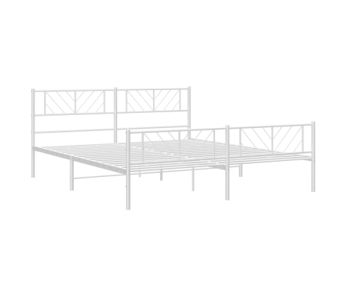 Estructura cama sin colchón con estribo metal blanco 183x213 cm