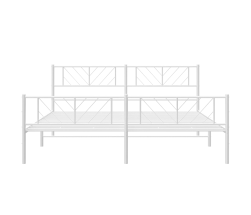 Estructura cama sin colchón con estribo metal blanco 183x213 cm