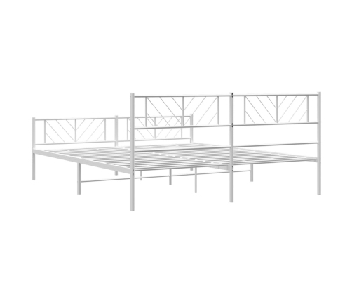 Estructura cama sin colchón con estribo metal blanco 183x213 cm