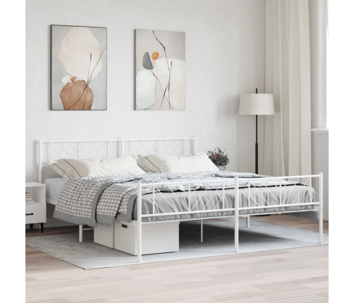 Estructura cama sin colchón con estribo metal blanco 183x213 cm