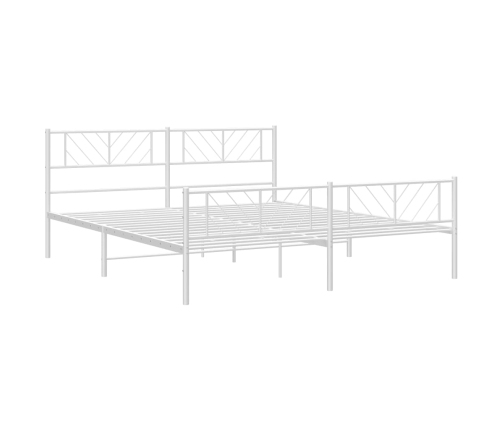 Estructura cama sin colchón con estribo metal blanco 193x203 cm