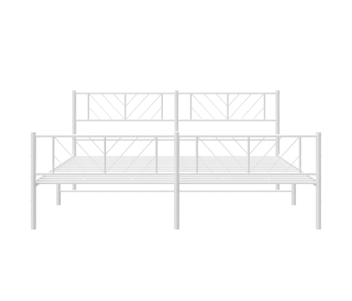 Estructura cama sin colchón con estribo metal blanco 193x203 cm