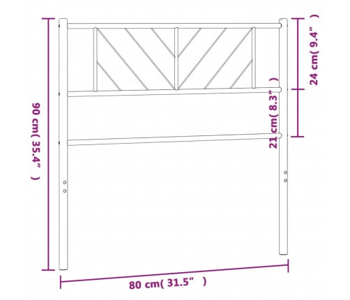 Cabecero de metal blanco 75 cm