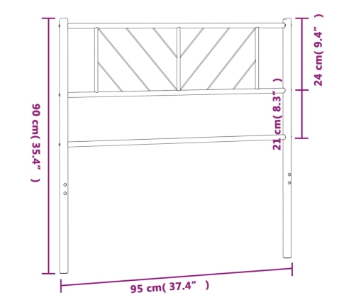 Cabecero de metal blanco 90 cm