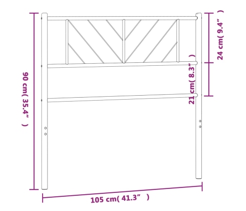 Cabecero de metal blanco 100 cm