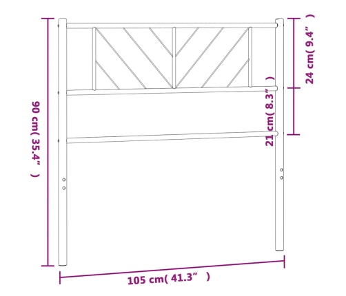 Cabecero de metal blanco 100 cm