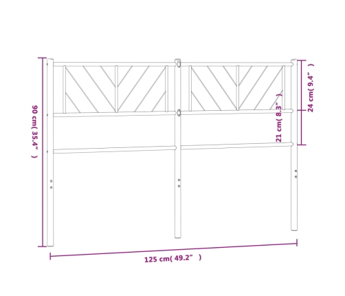 Cabecero de metal blanco 120 cm