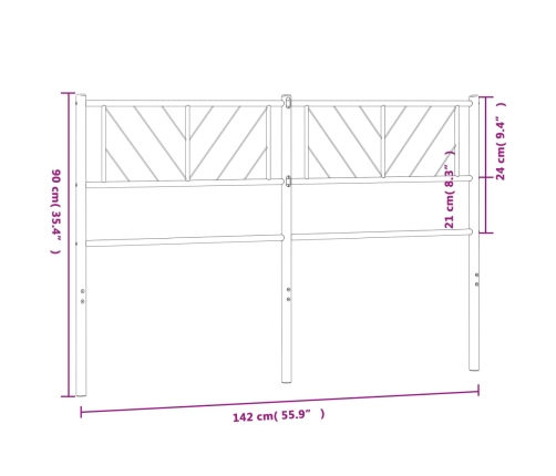 Cabecero de metal blanco 135 cm