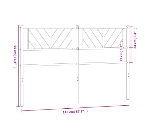 Cabecero de metal blanco 140 cm