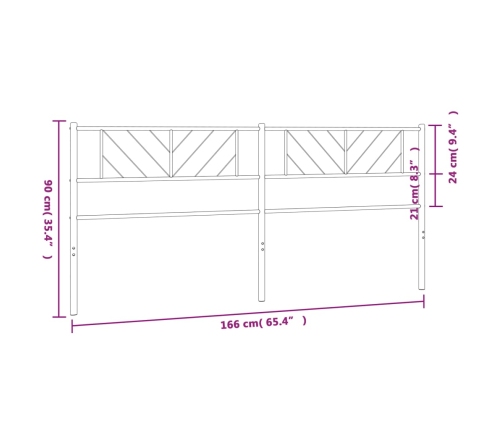 Cabecero de metal blanco 160 cm