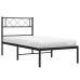 Estructura cama sin colchón con cabecero metal negro 75x190 cm