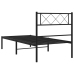 Estructura cama sin colchón con cabecero metal negro 75x190 cm