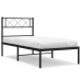 Estructura cama sin colchón con cabecero metal negro 100x200 cm