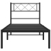 Estructura cama sin colchón con cabecero metal negro 100x200 cm