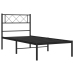 Estructura cama sin colchón con cabecero metal negro 100x200 cm