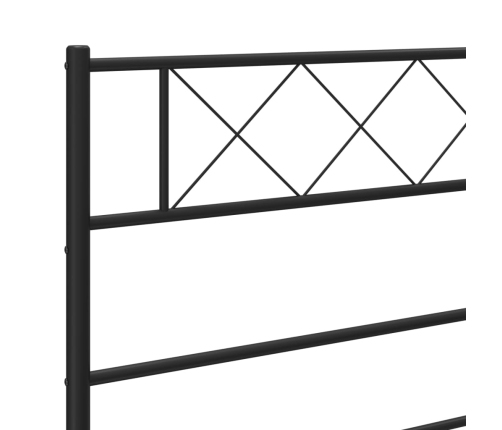 Estructura cama sin colchón con cabecero metal negro 100x200 cm