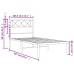 Estructura cama sin colchón con cabecero metal negro 100x200 cm