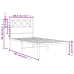 Estructura cama sin colchón con cabecero metal negro 100x200 cm