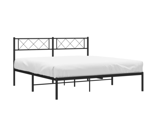 Estructura cama sin colchón con cabecero metal negro 135x190 cm