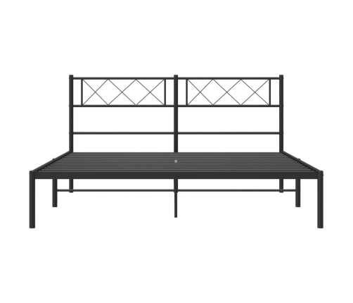 Estructura cama sin colchón con cabecero metal negro 135x190 cm