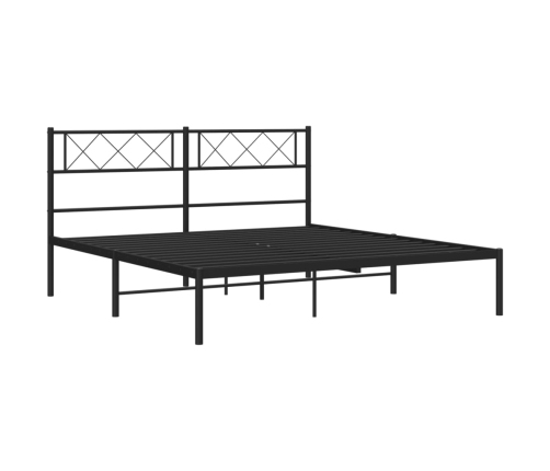 Estructura cama sin colchón con cabecero metal negro 135x190 cm