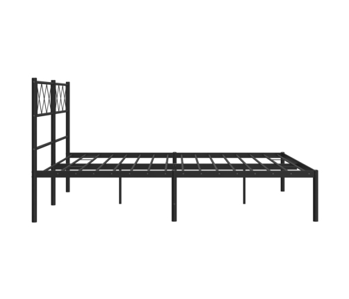 Estructura cama sin colchón con cabecero metal negro 135x190 cm