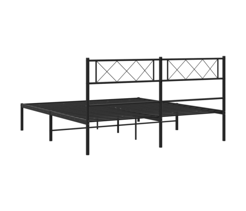 Estructura cama sin colchón con cabecero metal negro 135x190 cm