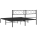 Estructura cama sin colchón con cabecero metal negro 135x190 cm