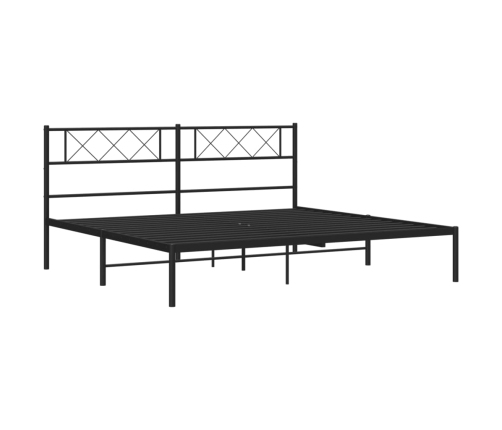 Estructura cama sin colchón con cabecero metal negro 180x200 cm