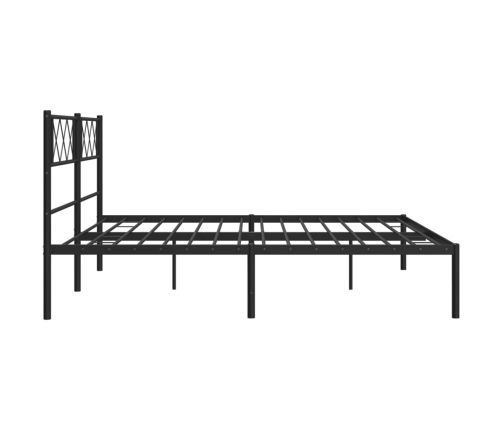 Estructura cama sin colchón con cabecero metal negro 180x200 cm