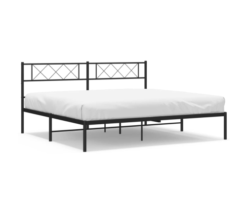 Estructura cama sin colchón con cabecero metal negro 183x213 cm