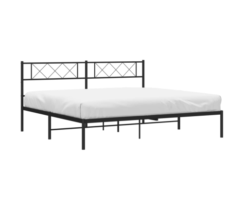 Estructura cama sin colchón con cabecero metal negro 183x213 cm