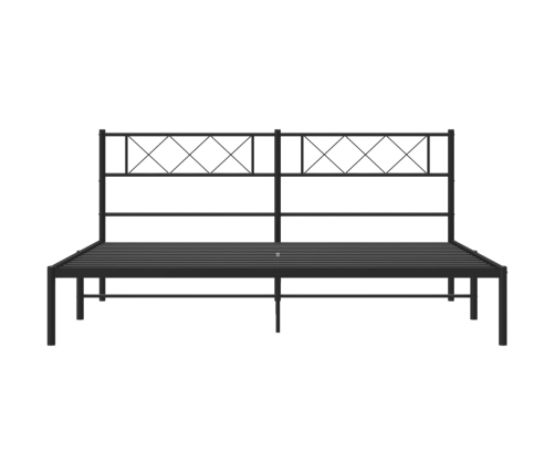 Estructura cama sin colchón con cabecero metal negro 183x213 cm