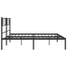 Estructura cama sin colchón con cabecero metal negro 183x213 cm