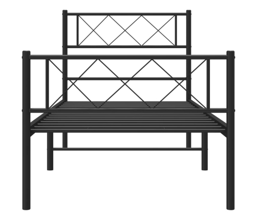 Estructura cama sin colchón con estribo metal negro 75x190 cm