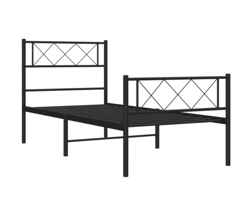 Estructura cama sin colchón con estribo metal negro 75x190 cm