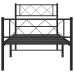 Estructura cama sin colchón con estribo metal negro 90x190 cm