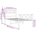 Estructura cama sin colchón con estribo metal negro 90x190 cm