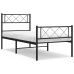 Estructura cama sin colchón con estribo metal negro 100x190 cm