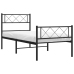 Estructura cama sin colchón con estribo metal negro 100x190 cm