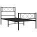 Estructura cama sin colchón con estribo metal negro 100x190 cm