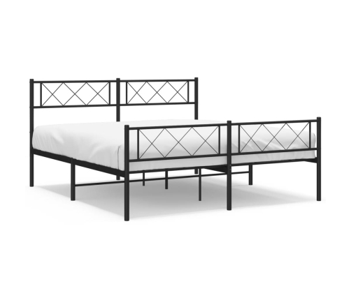 Estructura cama sin colchón con estribo metal negro 120x200 cm