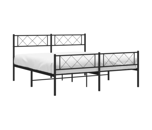 Estructura cama sin colchón con estribo metal negro 120x200 cm