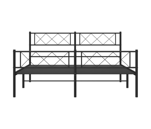 Estructura cama sin colchón con estribo metal negro 120x200 cm