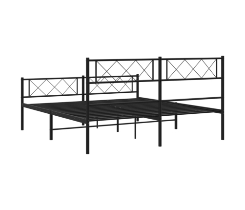 Estructura cama sin colchón con estribo metal negro 120x200 cm