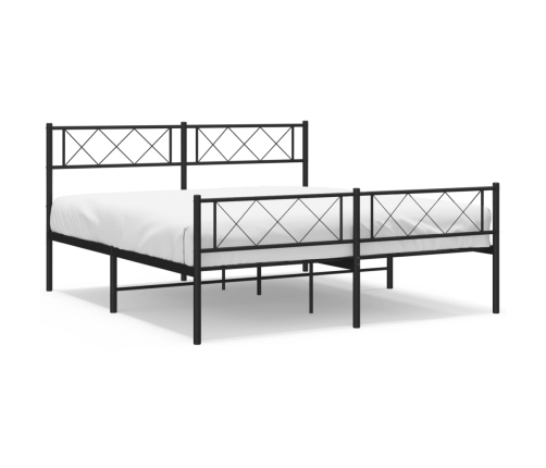 Estructura cama sin colchón con estribo metal negro 140x190 cm